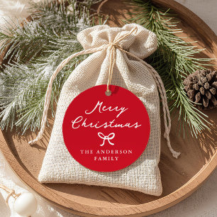 Whimsical Hand-Drawn Bow Christmas Gift Tag