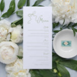 Whimsical Hand drawn Bow Sage Green Wedding Menu<br><div class="desc">Elevate your guest dining experience with this unique retro sage green wedding menu features our original hand drawn bow illustration,  a perfect addition to your modern vintage wedding or special events. All details in the invitation are editable including illustration colour.</div>