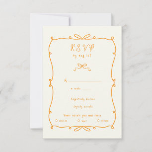 Whimsical Hand Drawn Bows RSVP Response Card
