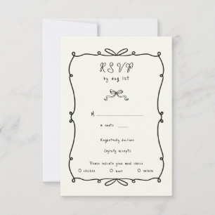 Whimsical Hand Drawn Bows RSVP Response Card