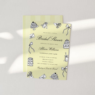 Whimsical Hand Drawn Bridal Shower Invitation