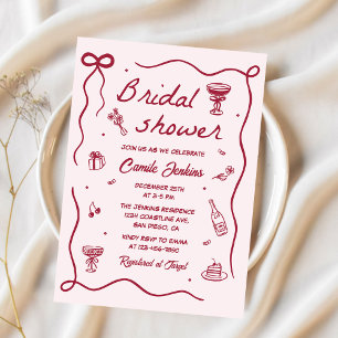 Whimsical Hand Drawn Bridal Shower Invitation