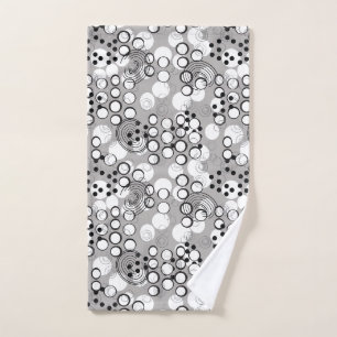 Whimsical Hand-Drawn Bubble Pattern Hand Towel