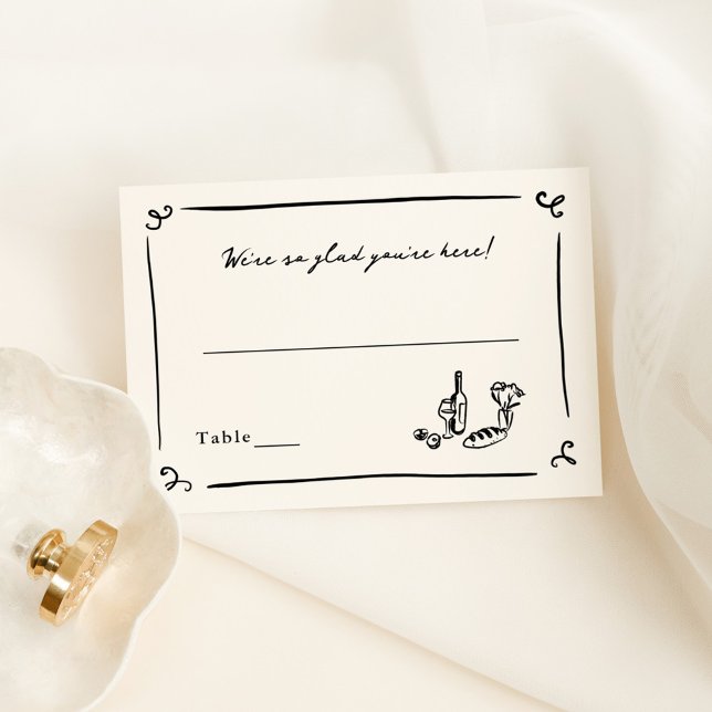 Whimsical Hand Drawn Budget Place Card (Creator Uploaded)