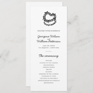 Whimsical Hand-Drawn Cake Wedding Flat Program