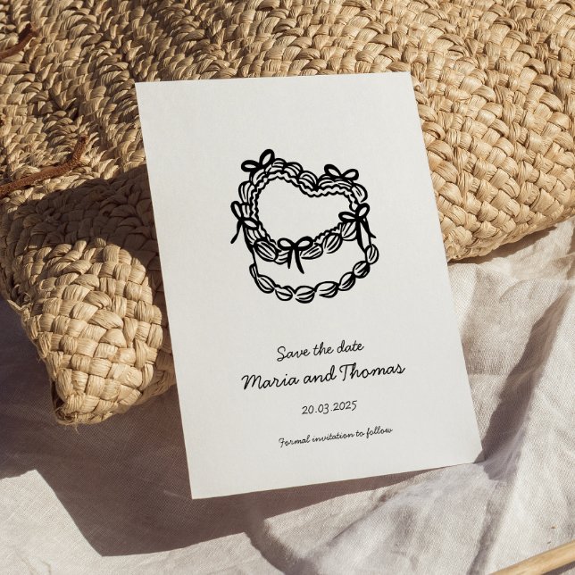 Whimsical Hand-Drawn Cake Wedding Save the Date (Creator Uploaded)