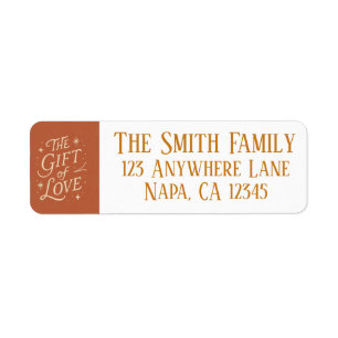 Whimsical Hand-Drawn Chalk-Style Typography Return Address Label