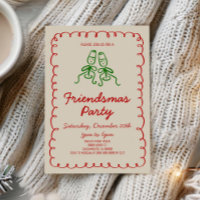 Whimsical Hand Drawn Champagne Friendsmas Party