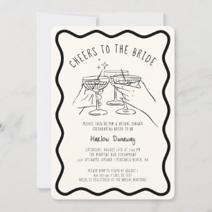Whimsical Hand Drawn Cheers to the Bride Invitation