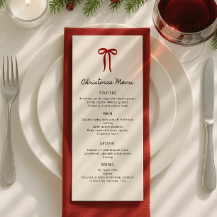 Whimsical, Hand drawn Christmas Dinner Flat Menu