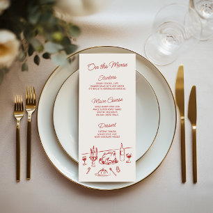 Whimsical Hand Drawn Christmas Dinner Menu