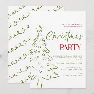 Whimsical Hand Drawn Christmas Invitation