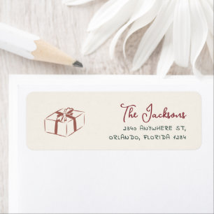 Whimsical Hand Drawn Christmas Return Address Label