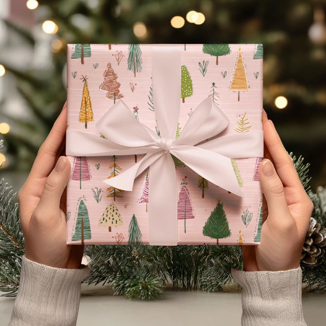 Whimsical Hand-Drawn Christmas Tree Wrapping Paper (Creator Uploaded)