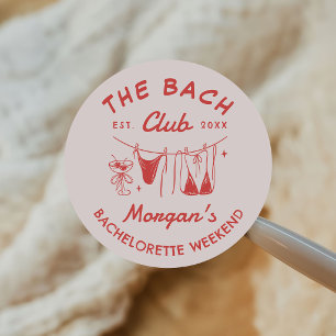 Whimsical Hand Drawn Coastal Bachelorette  Classic Round Sticker