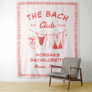 Whimsical Hand Drawn Coastal Bachelorette Tapestry