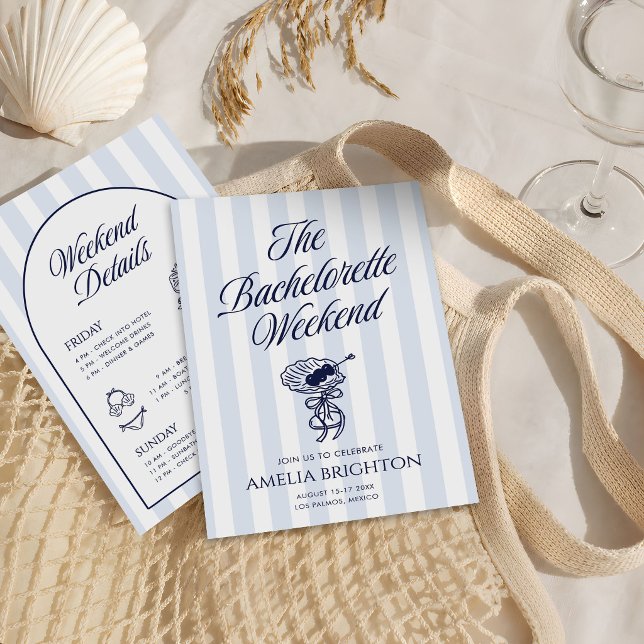 Whimsical Hand Drawn Cocktail Bachelorette Weekend Invitation (Creator Uploaded)
