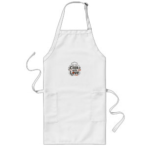 Whimsical Hand-Drawn "Cook with Love" Logo with Ch Long Apron