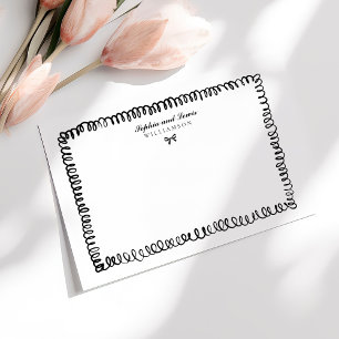 Whimsical Hand Drawn Couple Stationery Card