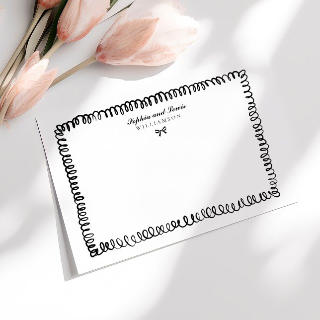 Whimsical Hand Drawn Couple Stationery Card (Creator Uploaded)