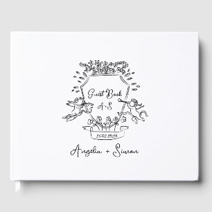 Whimsical Hand drawn Crest Guest Book