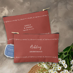 Whimsical Hand Drawn Doodle Any Colour Bridesmaid Accessory Pouch