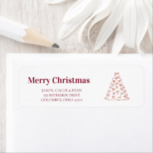 Whimsical Hand-drawn Doodle Christmas Return Address Label
