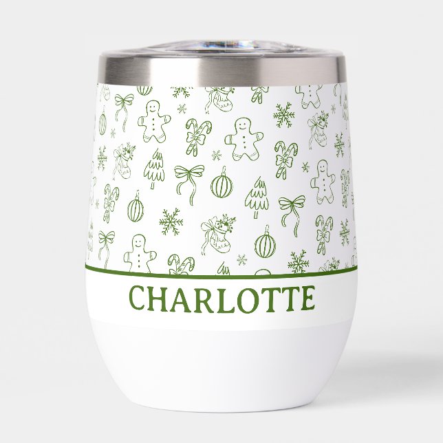 Whimsical Hand Drawn Doodle Green (Front)