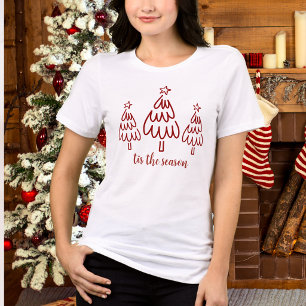 Whimsical Hand Drawn Doodle Red Tri-Blend Shirt