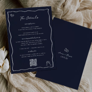 Whimsical Hand Drawn Doodle Wedding Details Card