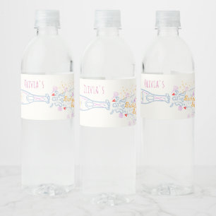 Whimsical Hand Drawn Floral Bachelorette Party Water Bottle Label