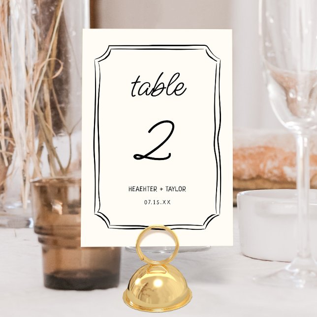 Whimsical Hand Drawn French Wedding Table Number (Creator Uploaded)