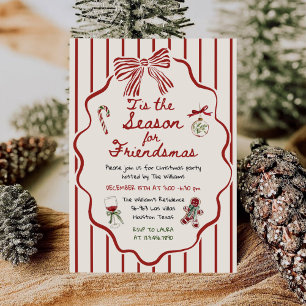 Whimsical Hand Drawn Friendsmas Christmas Party Invitation