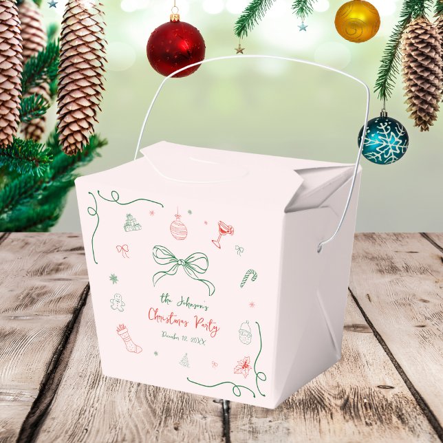 Whimsical Hand Drawn Fun French Christmas Party Favour Box (Creator Uploaded)