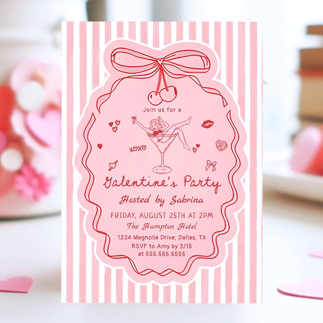 Whimsical Hand Drawn Galentine's Day Invitation (Creator Uploaded)