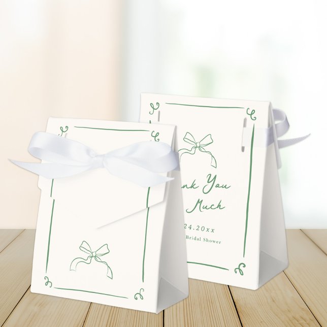 Whimsical Hand Drawn Green Bridal Shower Favour Box (Creator Uploaded)