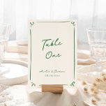 Whimsical Hand Drawn Green Table Card<br><div class="desc">This adorable design features hand drawn elements and a whimsical bold text.</div>