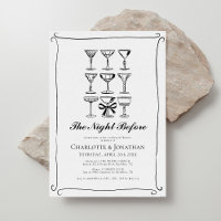 Whimsical Hand Drawn Martini Rehearsal Dinner