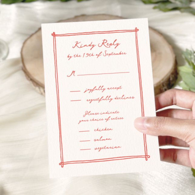 Whimsical Hand Drawn Menu Option Wedding rsvp (Creator Uploaded)