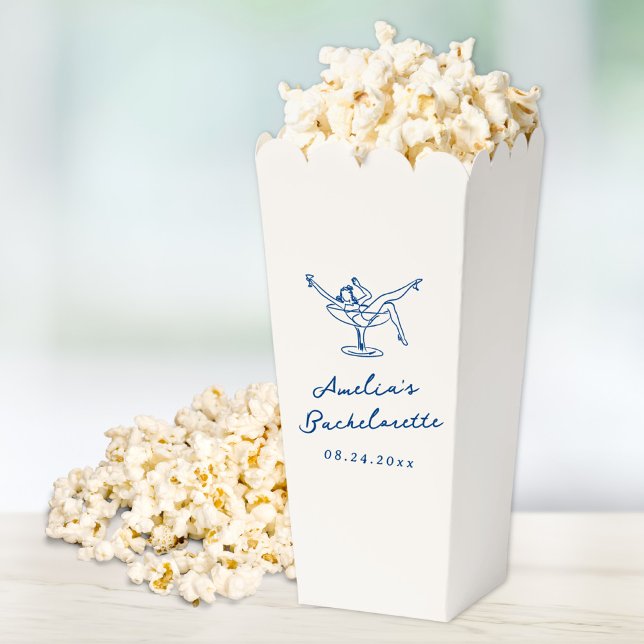 Whimsical Hand Drawn Navy Blue Bachelorette Favour Box (Creator Uploaded)