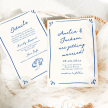 Whimsical Hand Drawn Navy Blue + Details Wedding