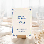 Whimsical Hand Drawn Navy Blue Table Card<br><div class="desc">This adorable design features hand drawn elements and a whimsical bold text.</div>