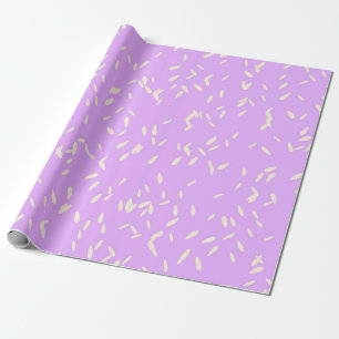 Whimsical Hand-Drawn Pale Yellow Petal Rain Wrapping Paper