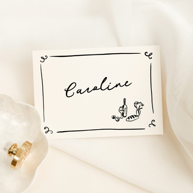 Whimsical Hand Drawn Place Card (Creator Uploaded)