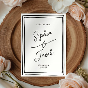 Whimsical Hand Drawn Save The Date Wedding