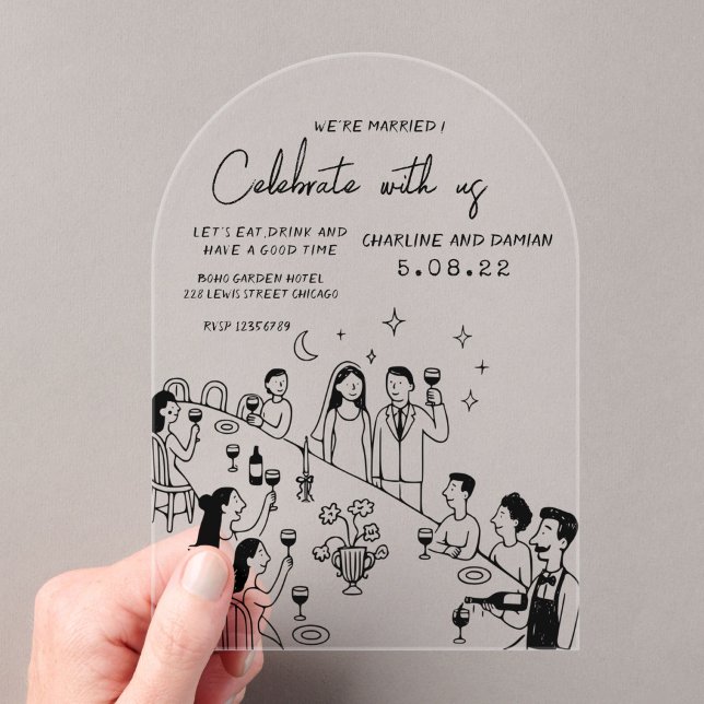 Whimsical Hand Drawn Scribble Wedding Invitation (Creator Uploaded)