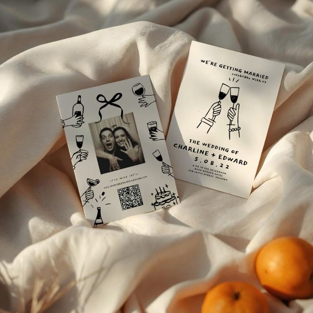 Whimsical Hand Drawn Scribble Wedding Invitation (Creator Uploaded)