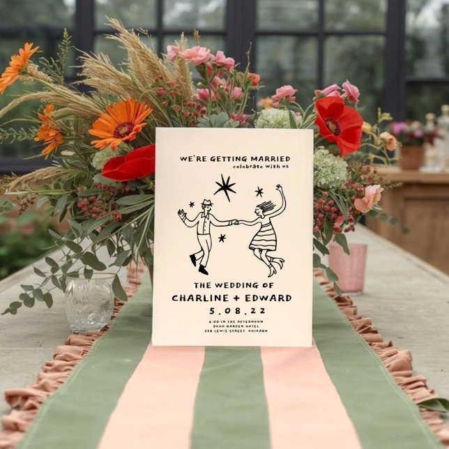 Whimsical Hand Drawn Scribble Wedding Invitation (Creator Uploaded)