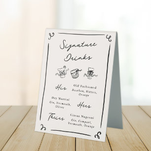 Whimsical Hand Drawn Signature Drinks