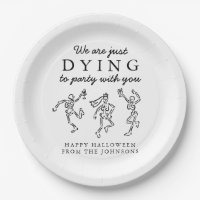 Whimsical Hand Drawn Skeletons Halloween Party